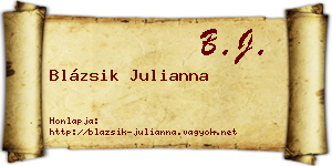Blázsik Julianna névjegykártya