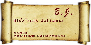 Blázsik Julianna névjegykártya